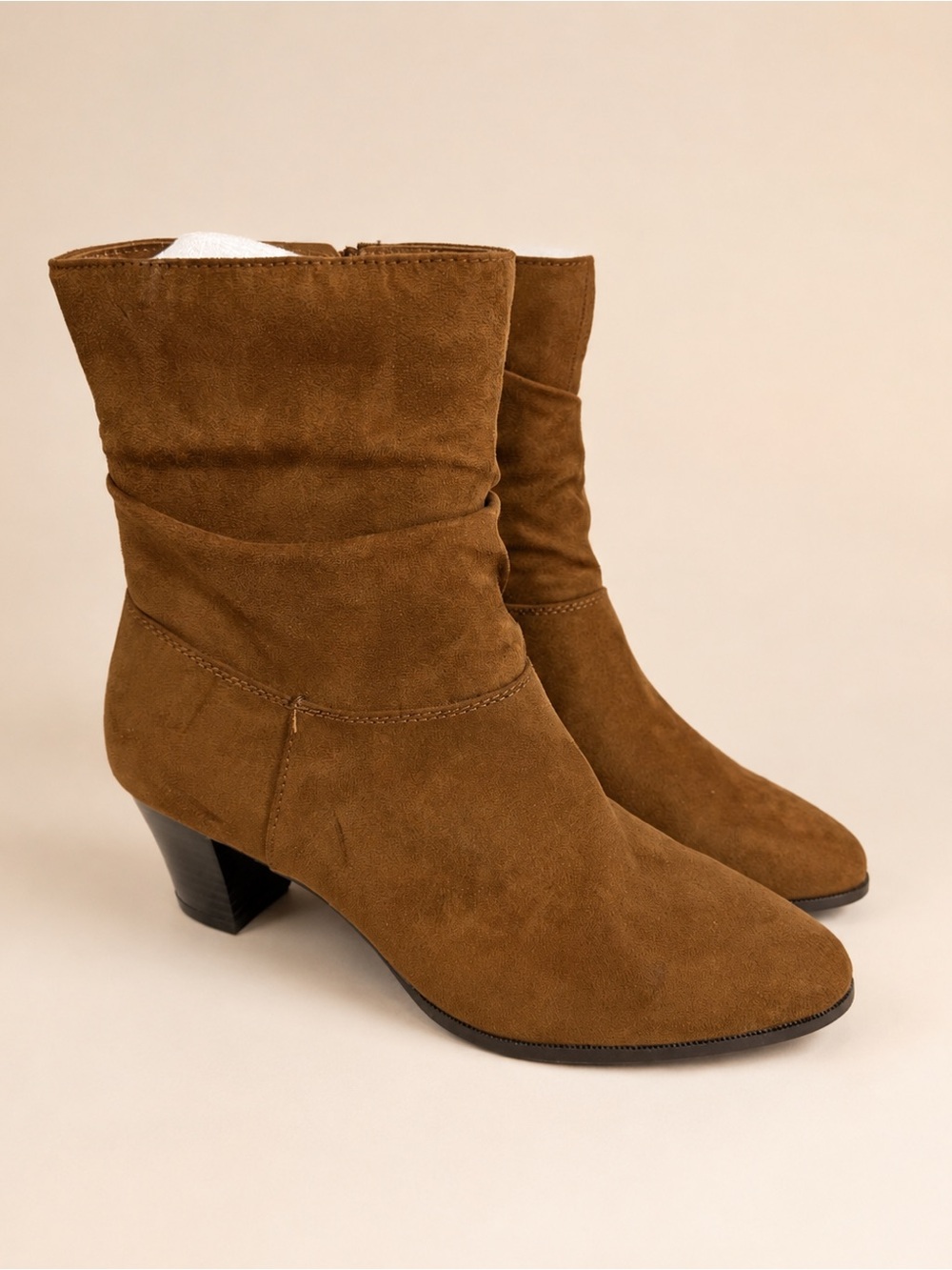 Style & Co. Womens Piviee Faux Suede Zipper Ankle Boots Brown 7 NEW # Box 985